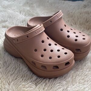 Free People Chocolate Brown Platform Bae Crocs Clogs